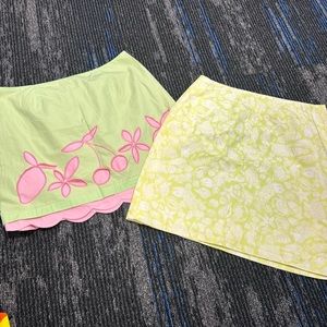 2 vintage white label Lilly Pulitzer skirts size 10